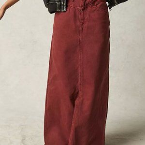 NWT - We The Free Come As You Are Denim Maxi Skirt